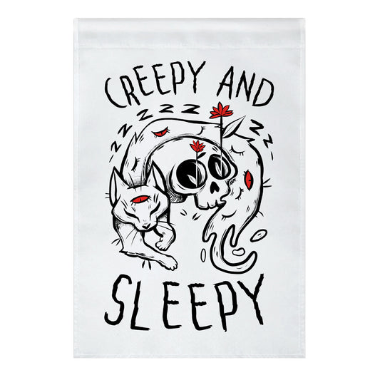 Creepy And Sleepy Garden Flag