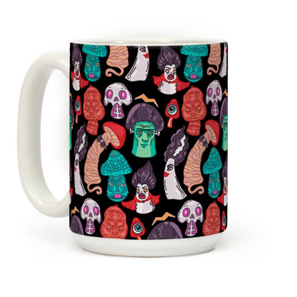 Mushroom Monsters Pattern Coffee Mug
