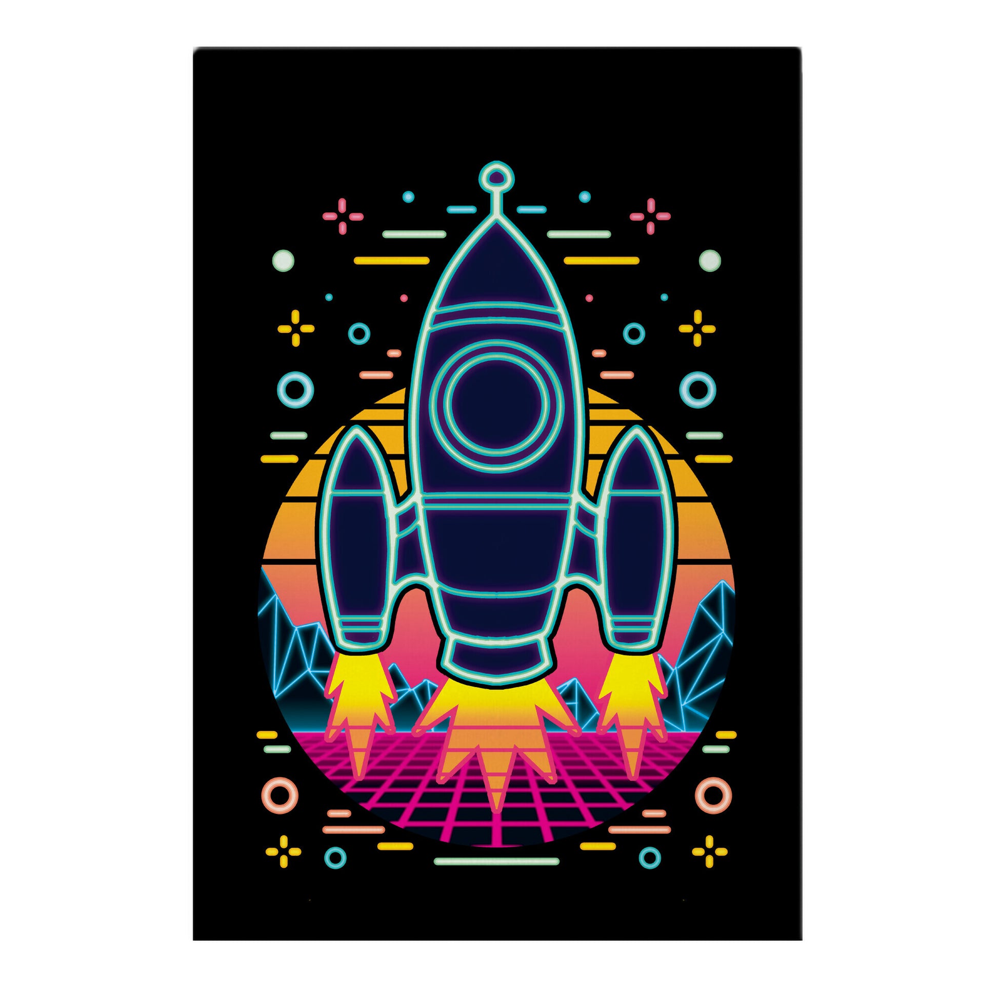 Synthwave Space Exploration Garden Flag