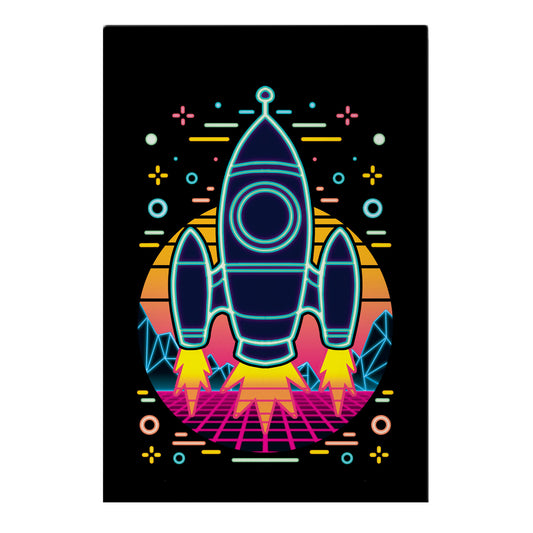 Synthwave Space Exploration Garden Flag