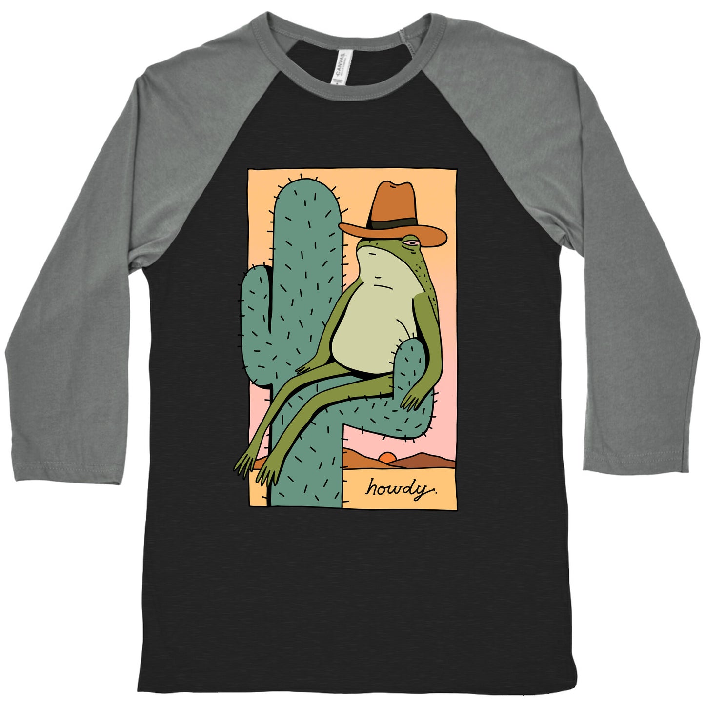 Howdy Frog Cowboy Baseball Tee