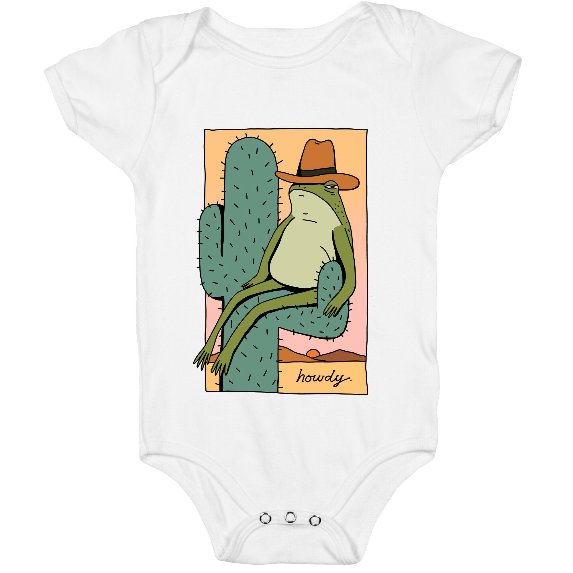 Howdy Frog Cowboy Baby One Piece