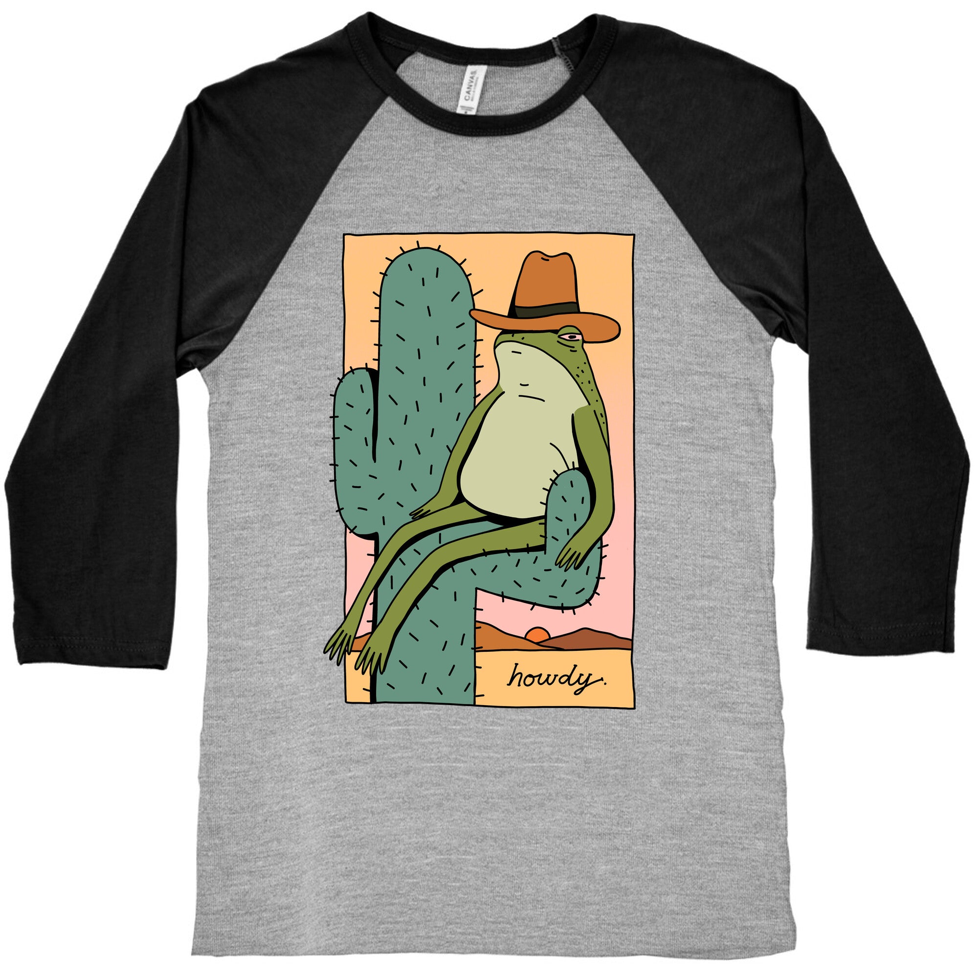 Howdy Frog Cowboy Baseball Tee