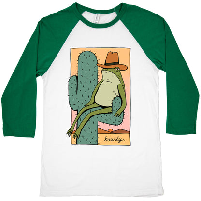 Howdy Frog Cowboy Baseball Tee