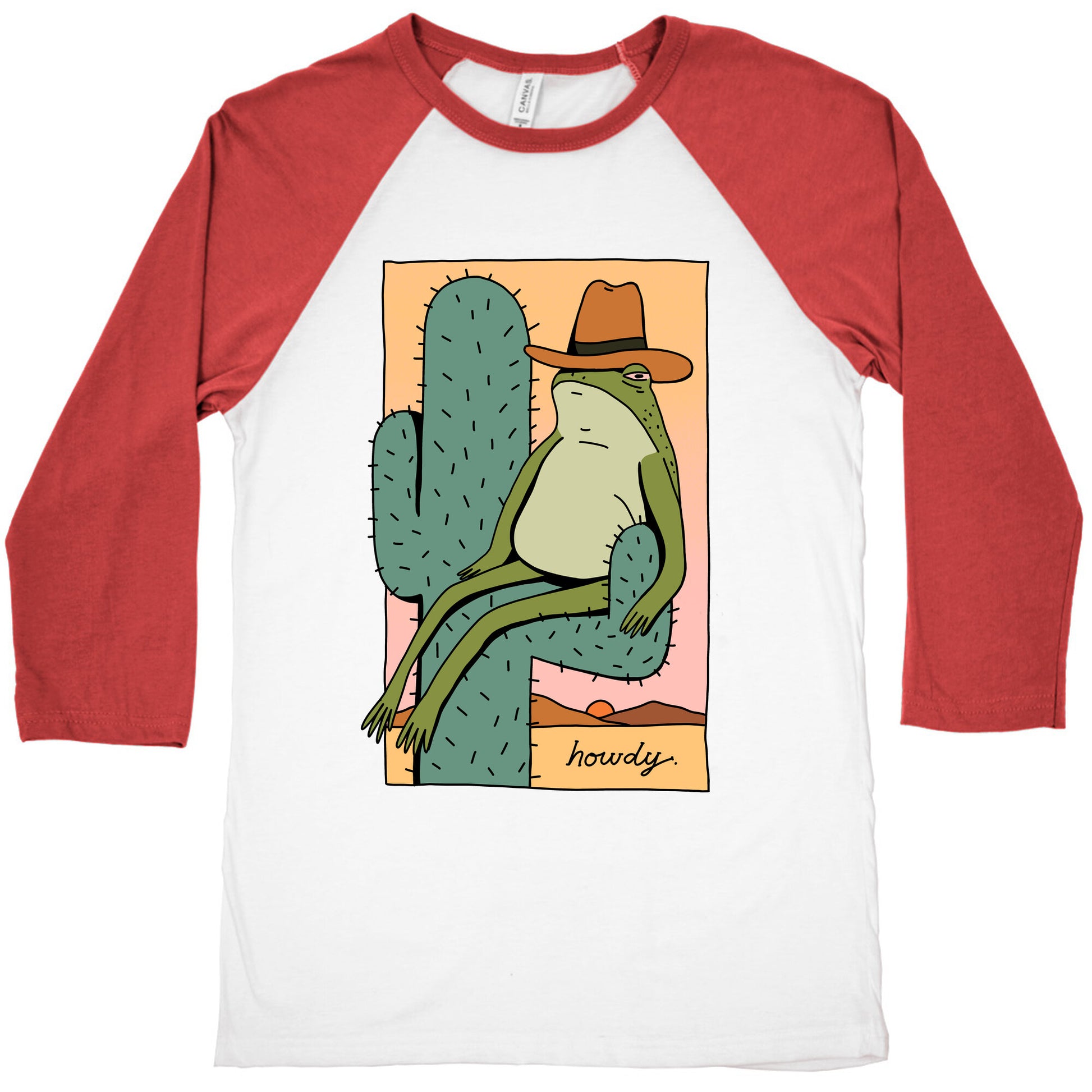 Howdy Frog Cowboy Baseball Tee