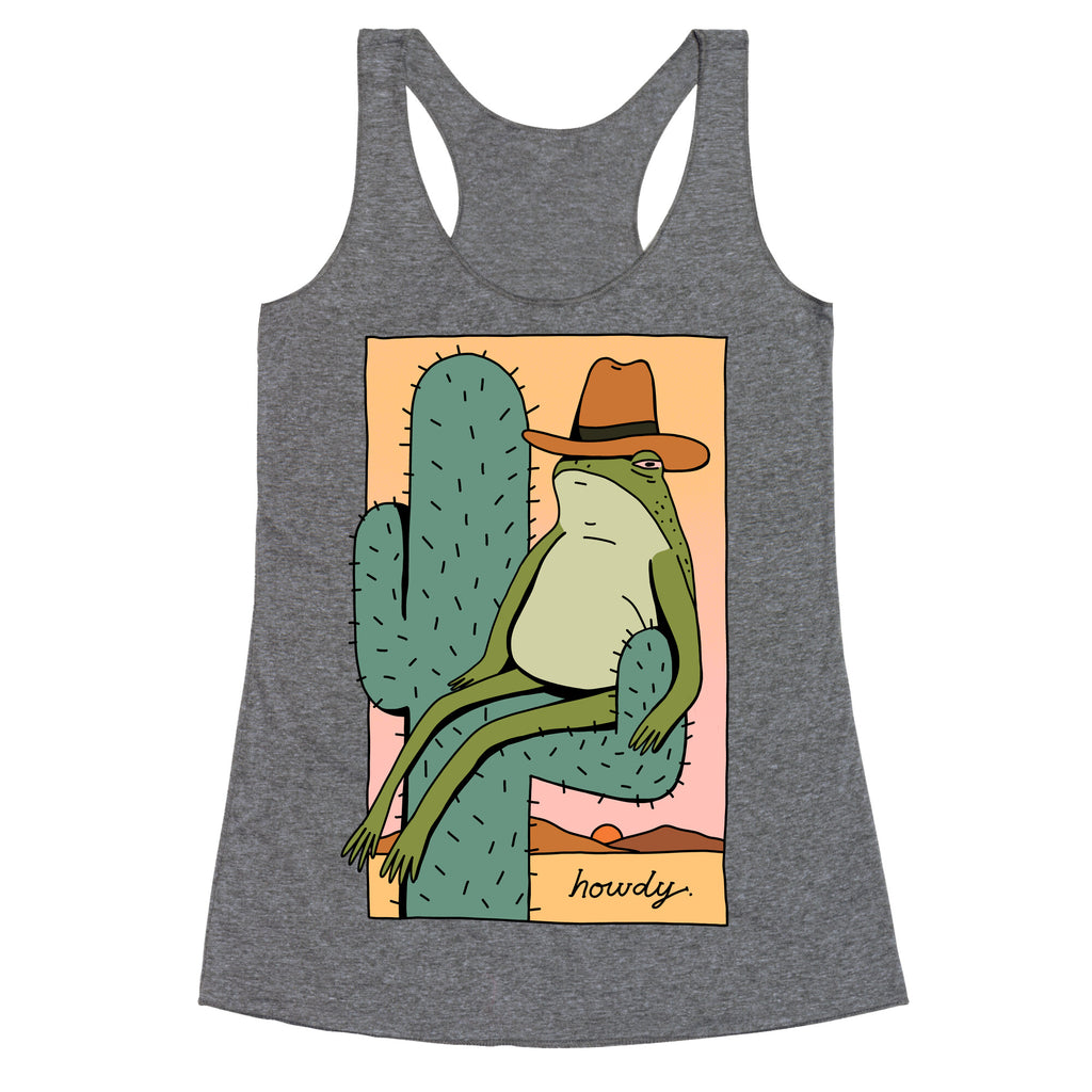 Howdy Frog Cowboy Racerback Tank