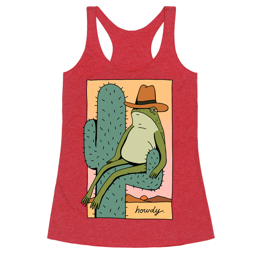 Howdy Frog Cowboy Racerback Tank