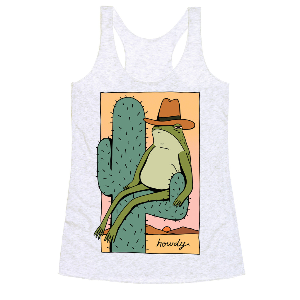 Howdy Frog Cowboy Racerback Tank