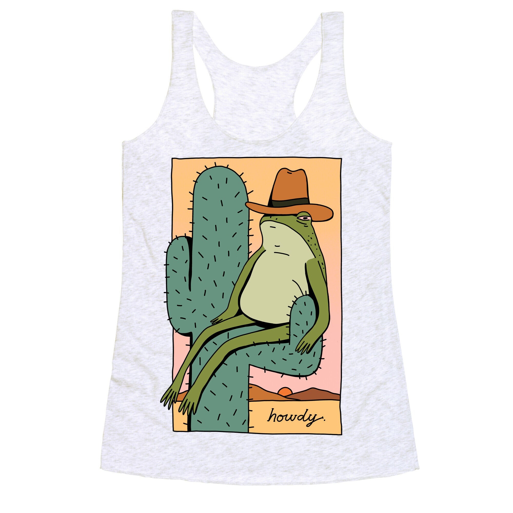Howdy Frog Cowboy Racerback Tank