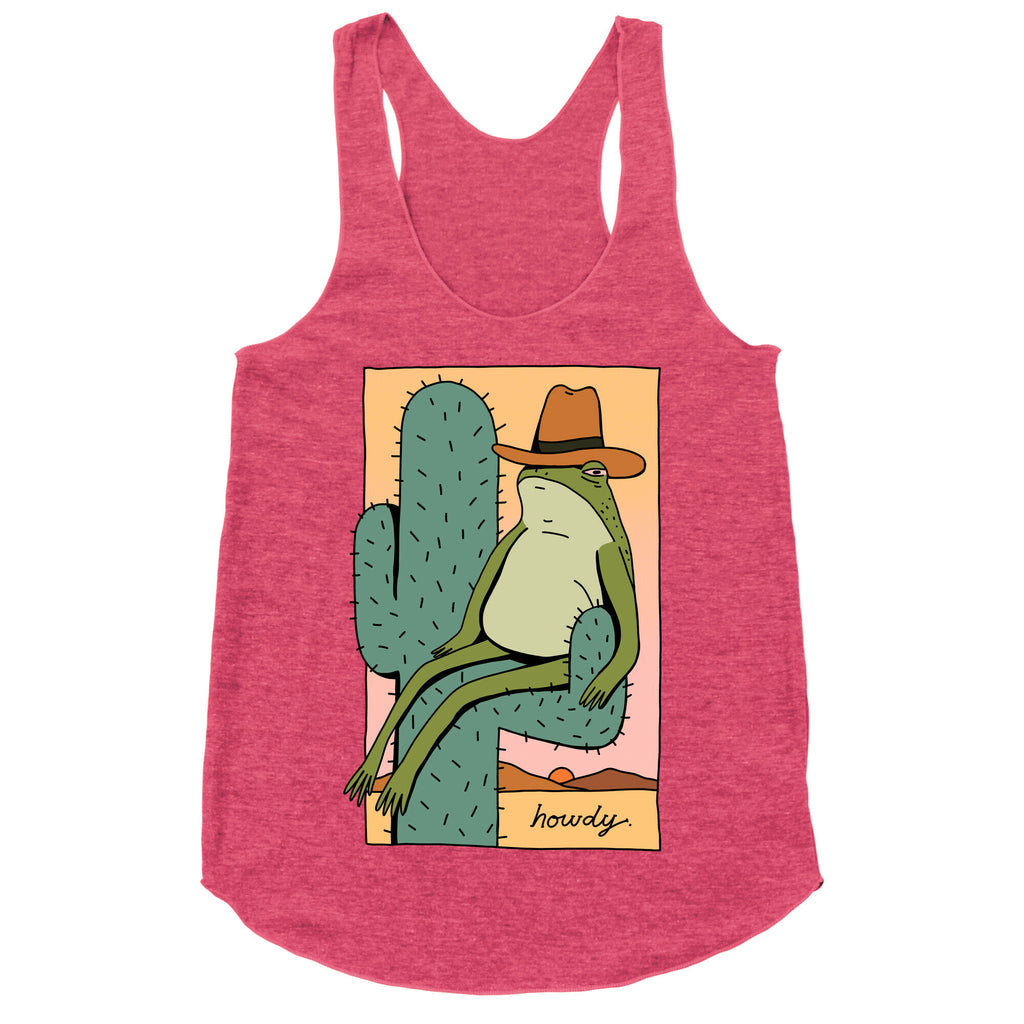 Howdy Frog Cowboy Racerback Tank
