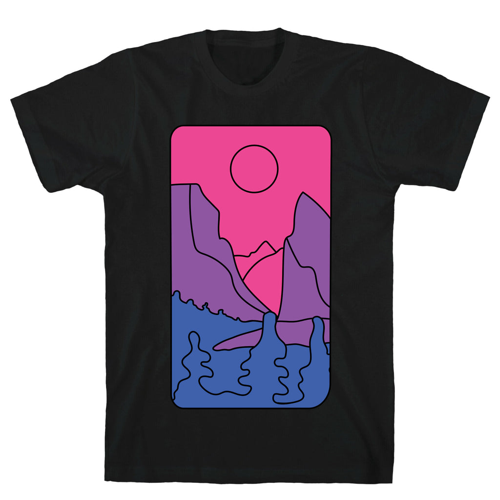 Groovy Pride Flag Landscapes: Bi Flag T-Shirt
