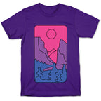Groovy Pride Flag Landscapes: Bi Flag T-Shirt