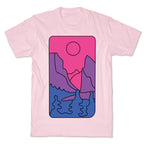 Groovy Pride Flag Landscapes: Bi Flag T-Shirt