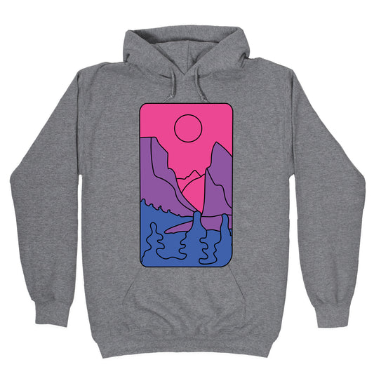 Groovy Pride Flag Landscapes: Bi Flag Hoodie