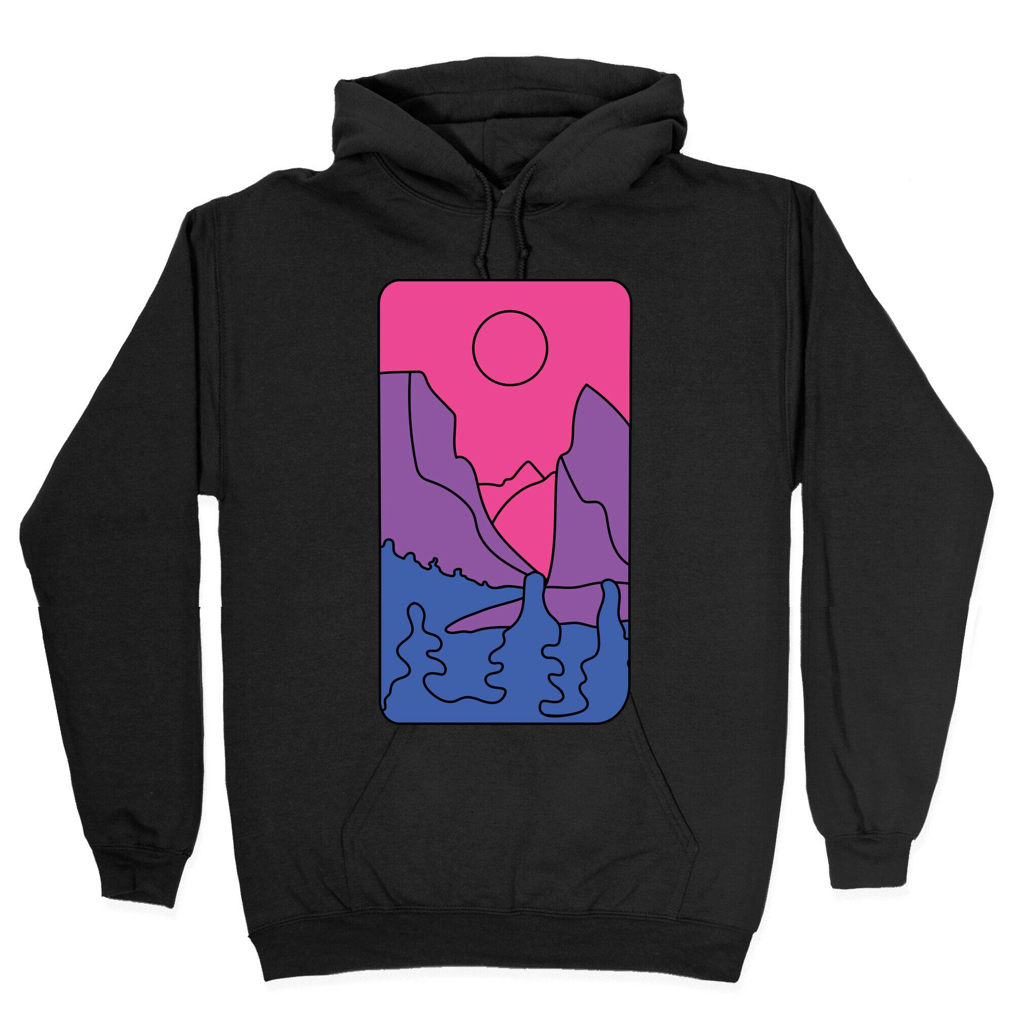 Groovy Pride Flag Landscapes: Bi Flag Hoodie