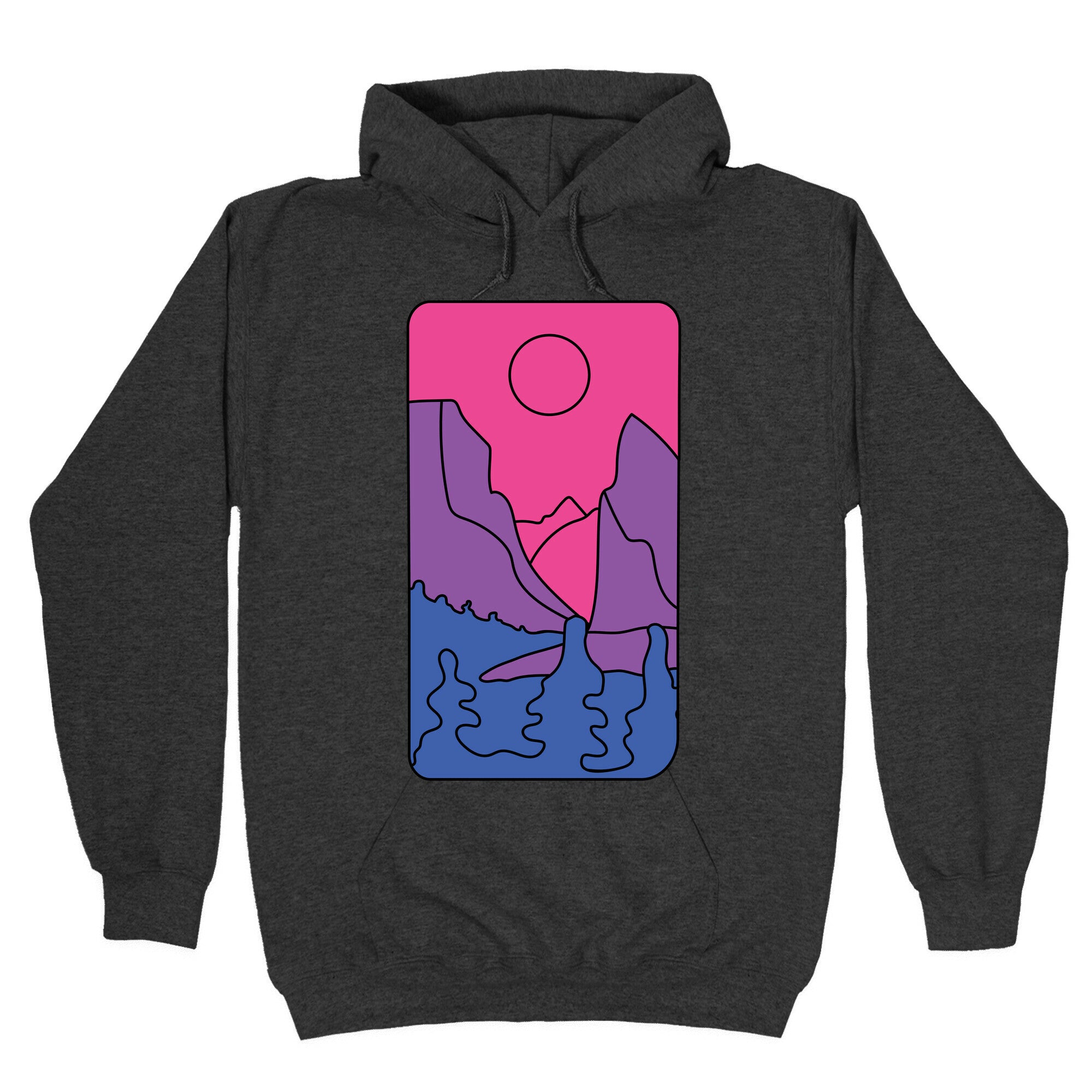 Groovy Pride Flag Landscapes: Bi Flag Hoodie