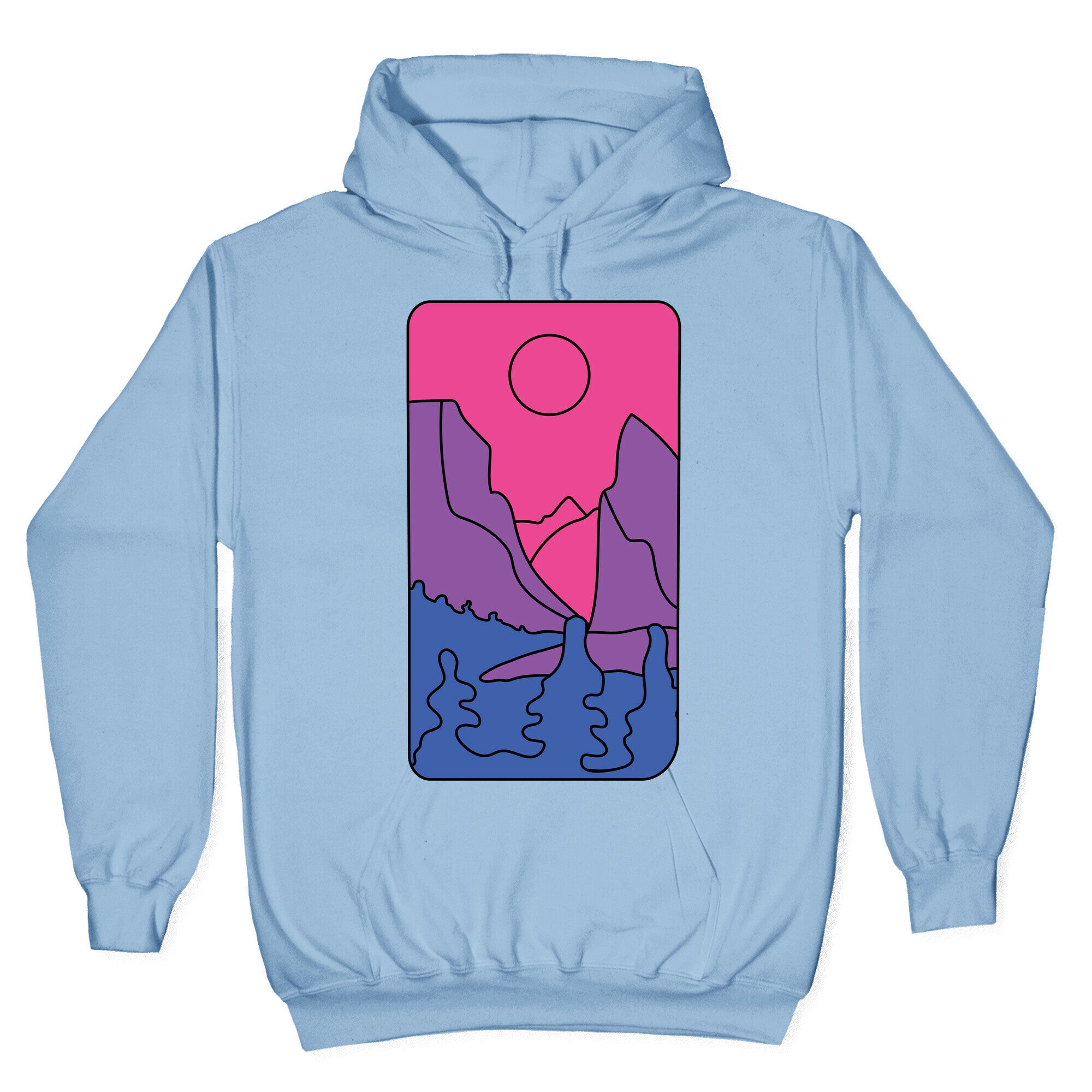Groovy Pride Flag Landscapes: Bi Flag Hoodie