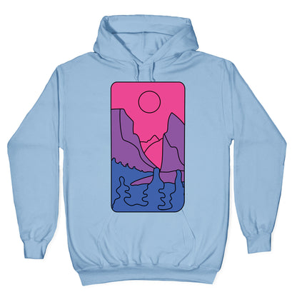 Groovy Pride Flag Landscapes: Bi Flag Hoodie