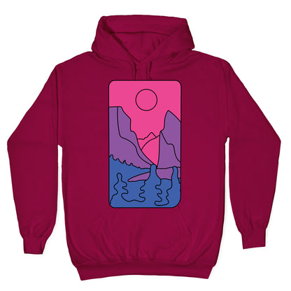 Groovy Pride Flag Landscapes: Bi Flag Hoodie