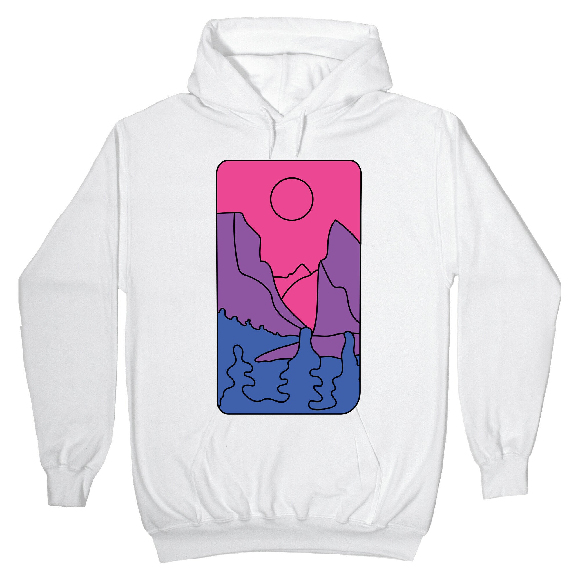 Groovy Pride Flag Landscapes: Bi Flag Hoodie