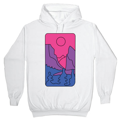 Groovy Pride Flag Landscapes: Bi Flag Hoodie
