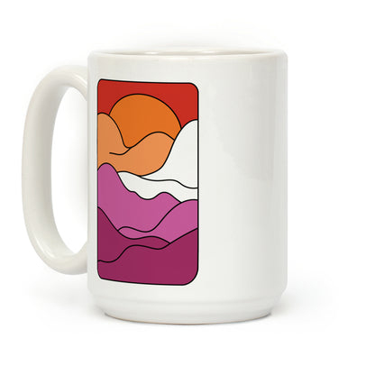 Groovy Pride Flag Landscapes: Lesbian Flag Coffee Mug