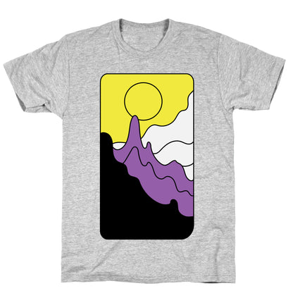 Groovy Pride Flag Landscapes: Nonbinary Flag T-Shirt