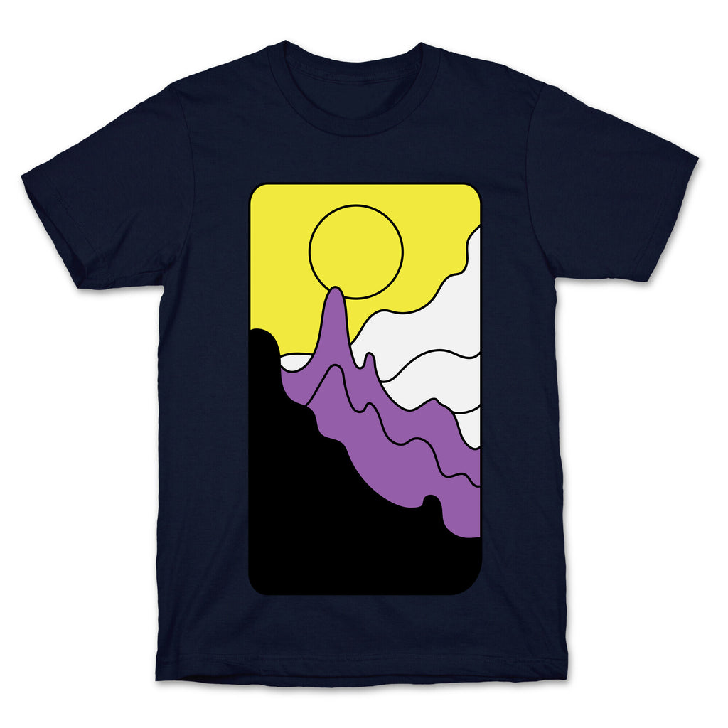Groovy Pride Flag Landscapes: Nonbinary Flag T-Shirt