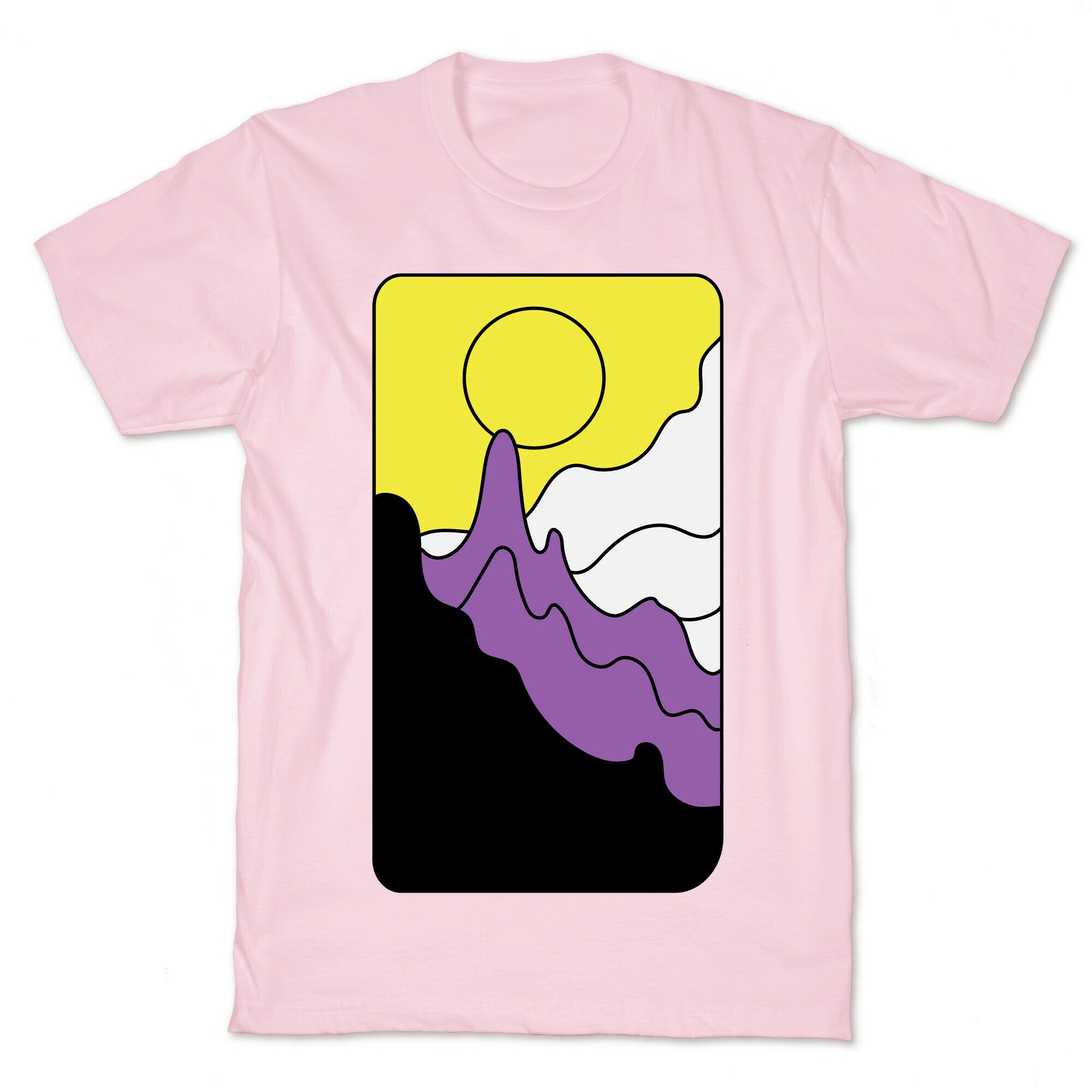 Groovy Pride Flag Landscapes: Nonbinary Flag T-Shirt