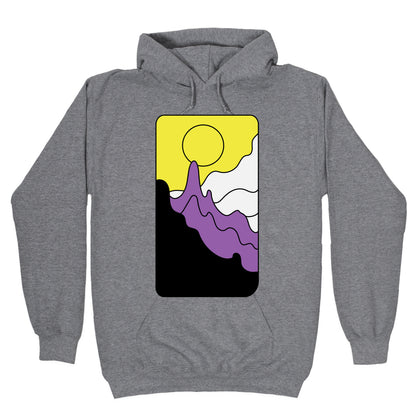 Groovy Pride Flag Landscapes: Nonbinary Flag Hoodie