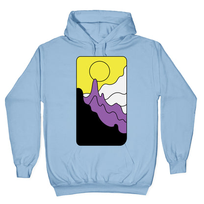 Groovy Pride Flag Landscapes: Nonbinary Flag Hoodie