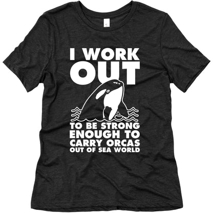 I Work Out to be Strong Enough to Carry Orcas Out of Sea World Women's Triblend Tee