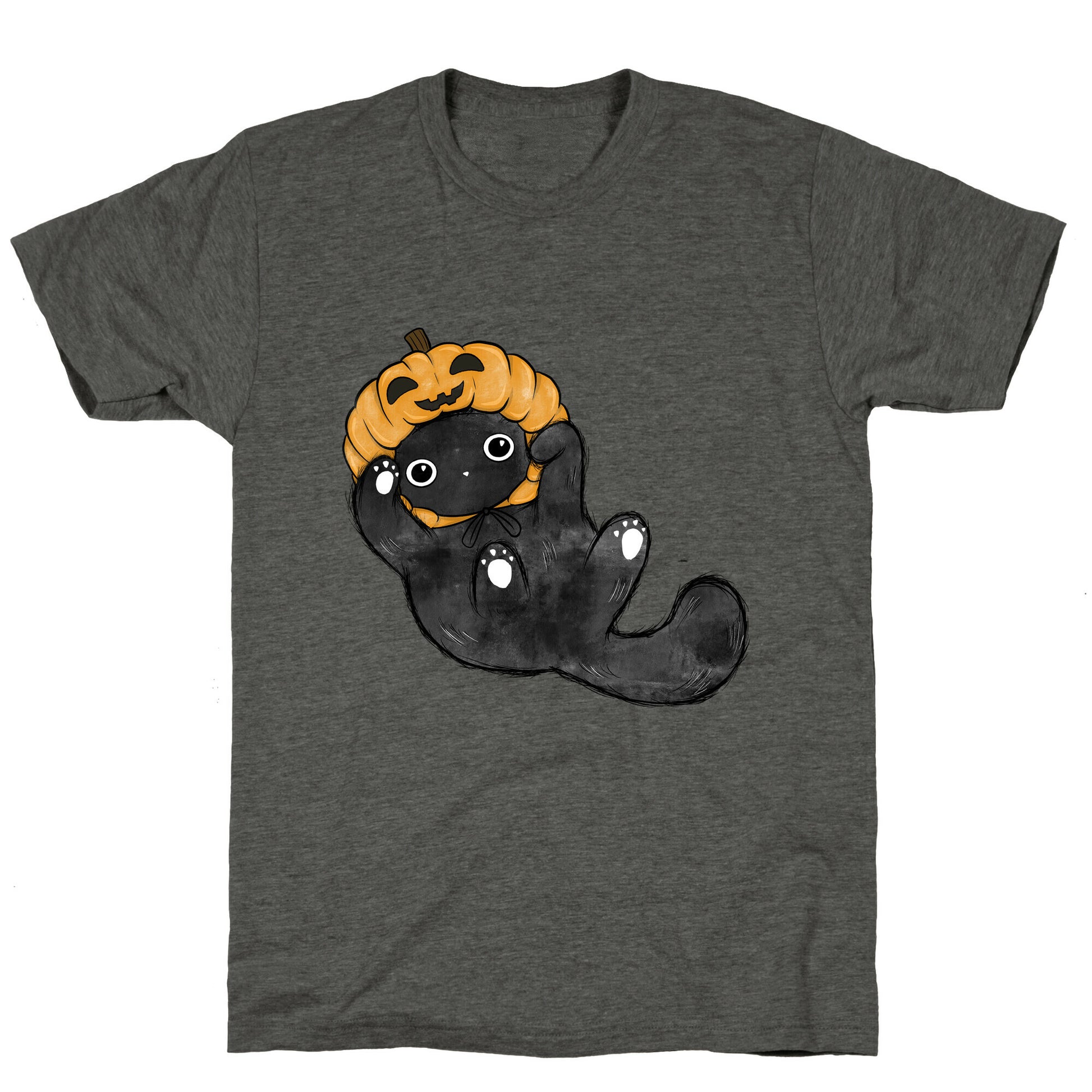 Halloween Pumpkin Cat  Unisex Triblend Tee