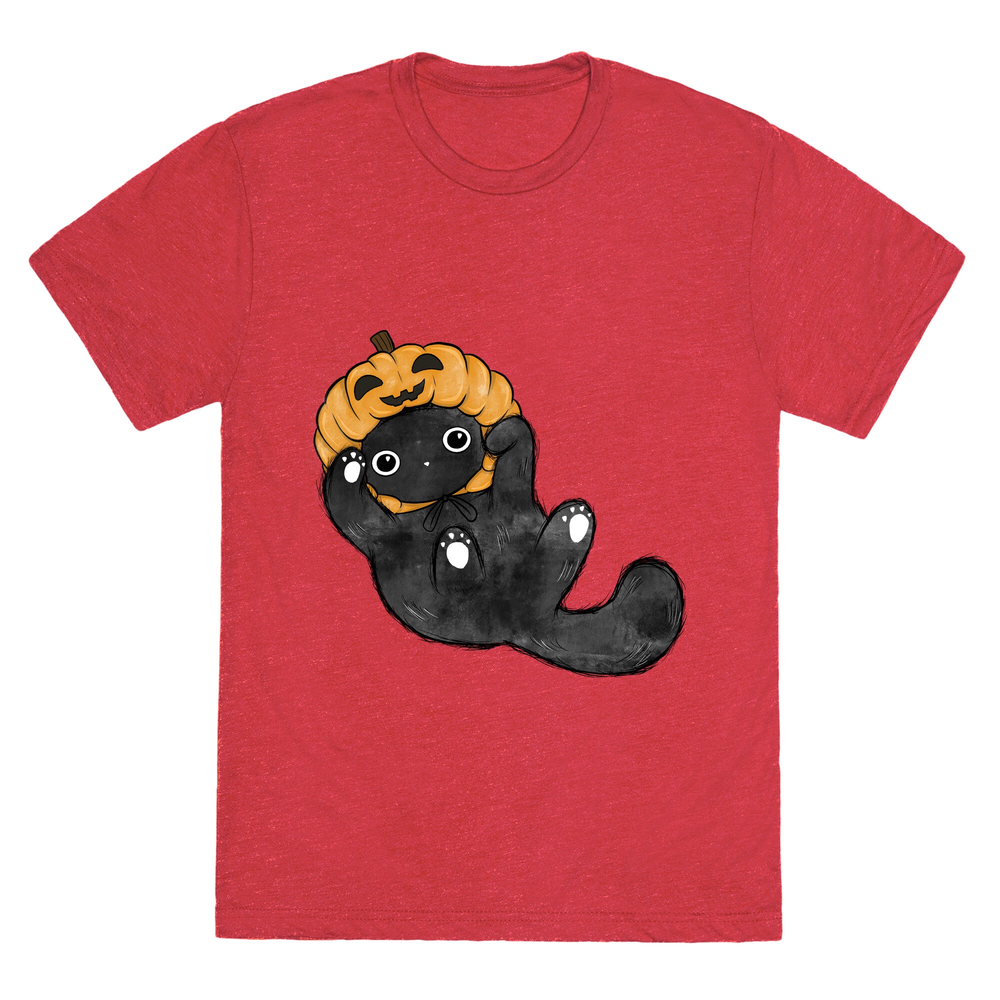 Halloween Pumpkin Cat  Unisex Triblend Tee