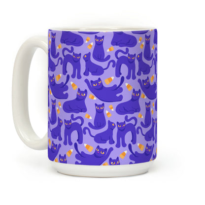 Cats And Candy Corn Pattern Coffee Mug