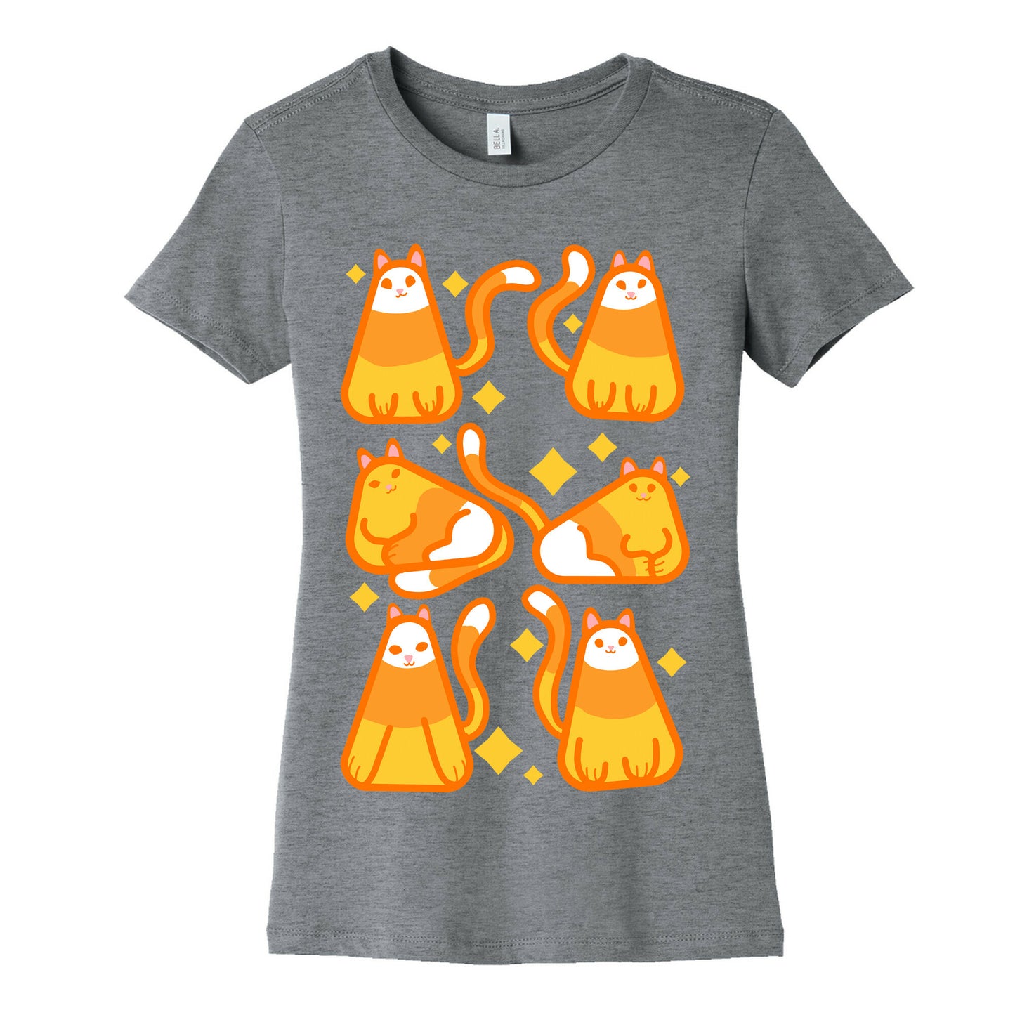 Candy Corn Cats Women's Cotton Tee