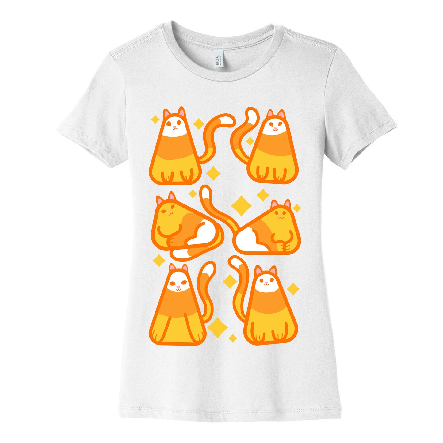 Candy Corn Cats Women's Cotton Tee