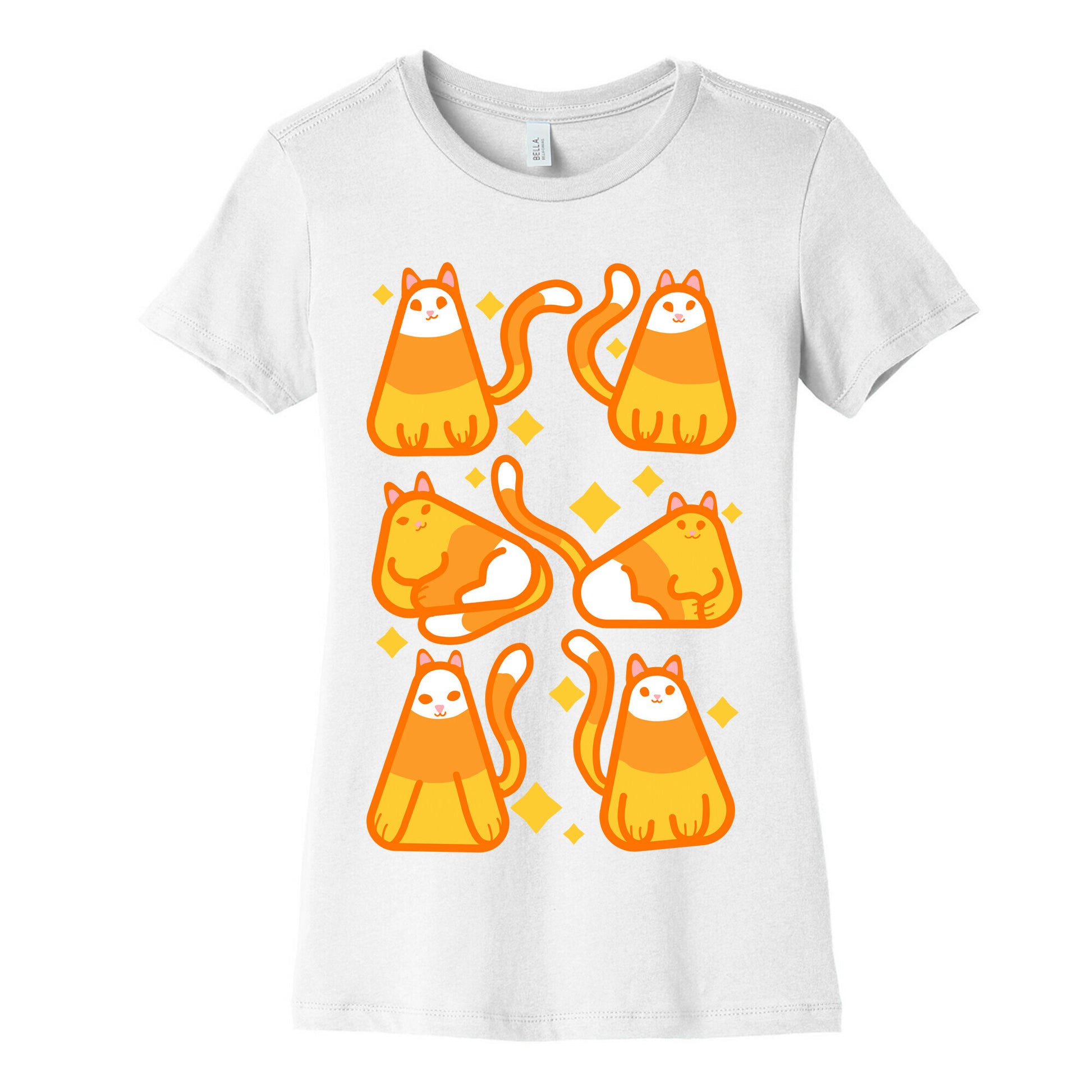 Candy Corn Cats Women's Cotton Tee