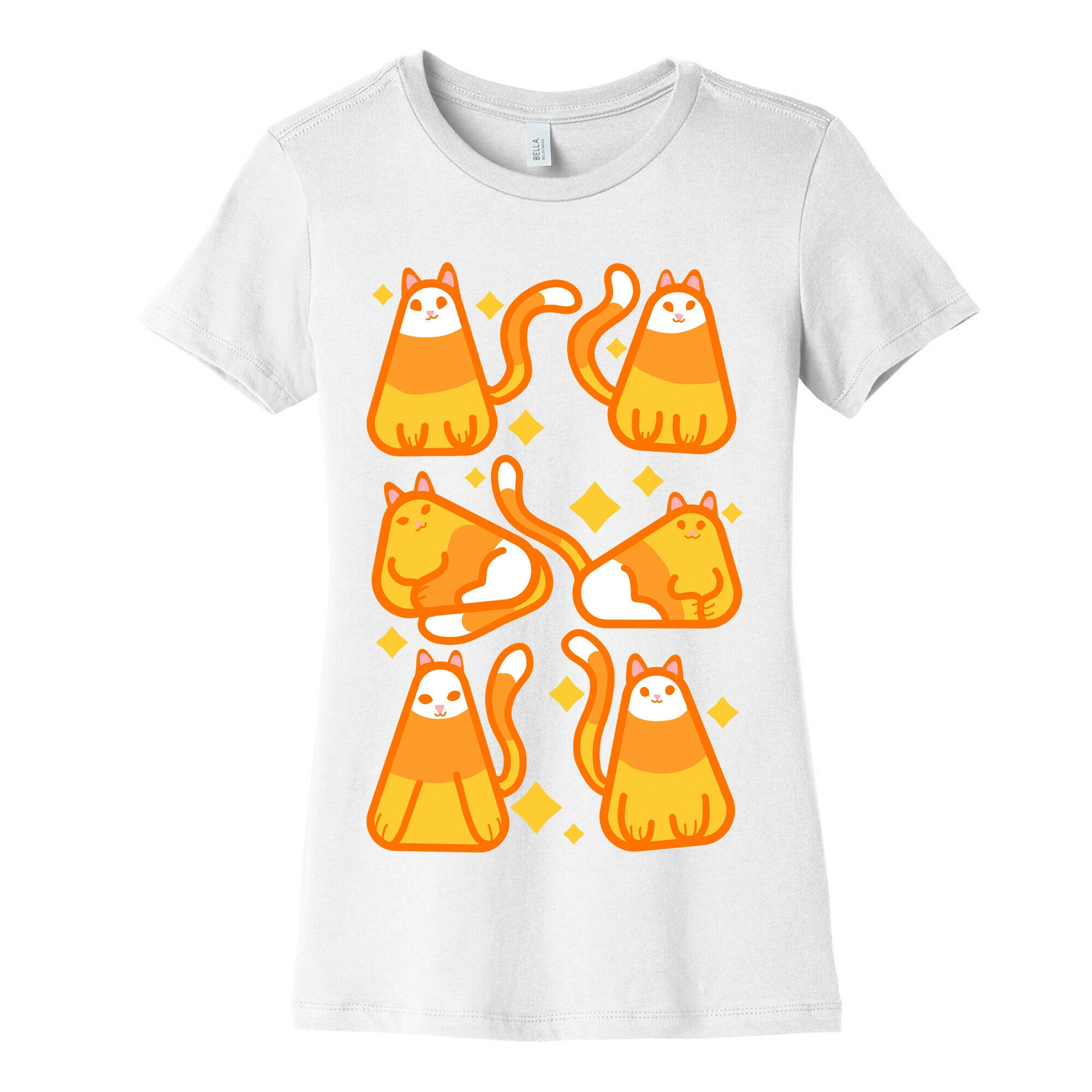 Candy Corn Cats Women's Cotton Tee