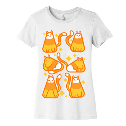 Candy Corn Cats Women's Cotton Tee
