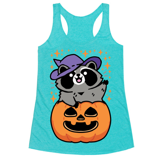 Cute Halloween Raccoon Racerback Tank