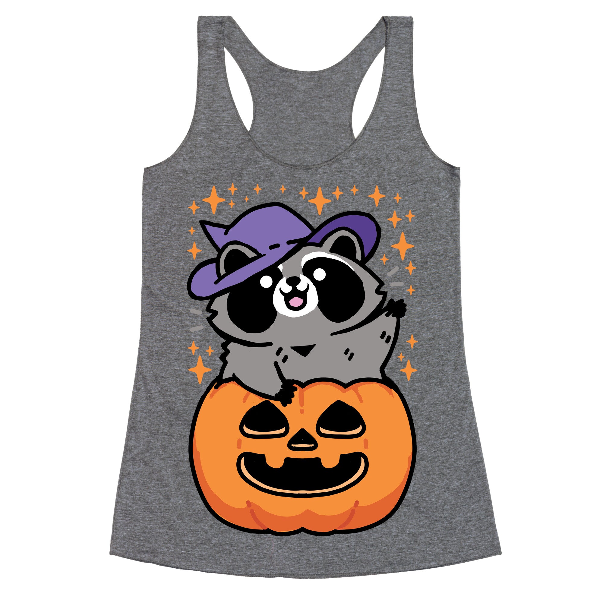 Cute Halloween Raccoon Racerback Tank