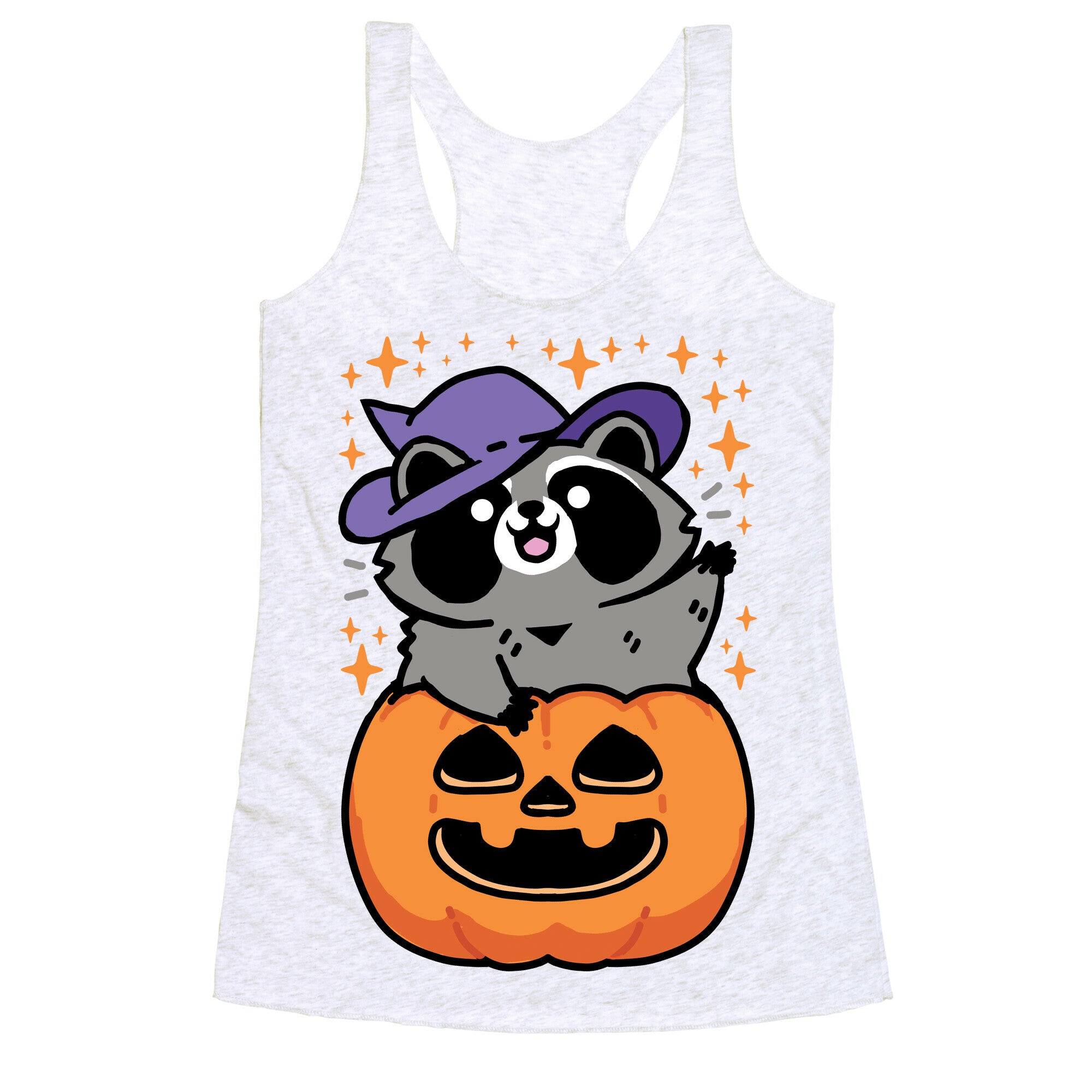 Cute Halloween Raccoon Racerback Tank