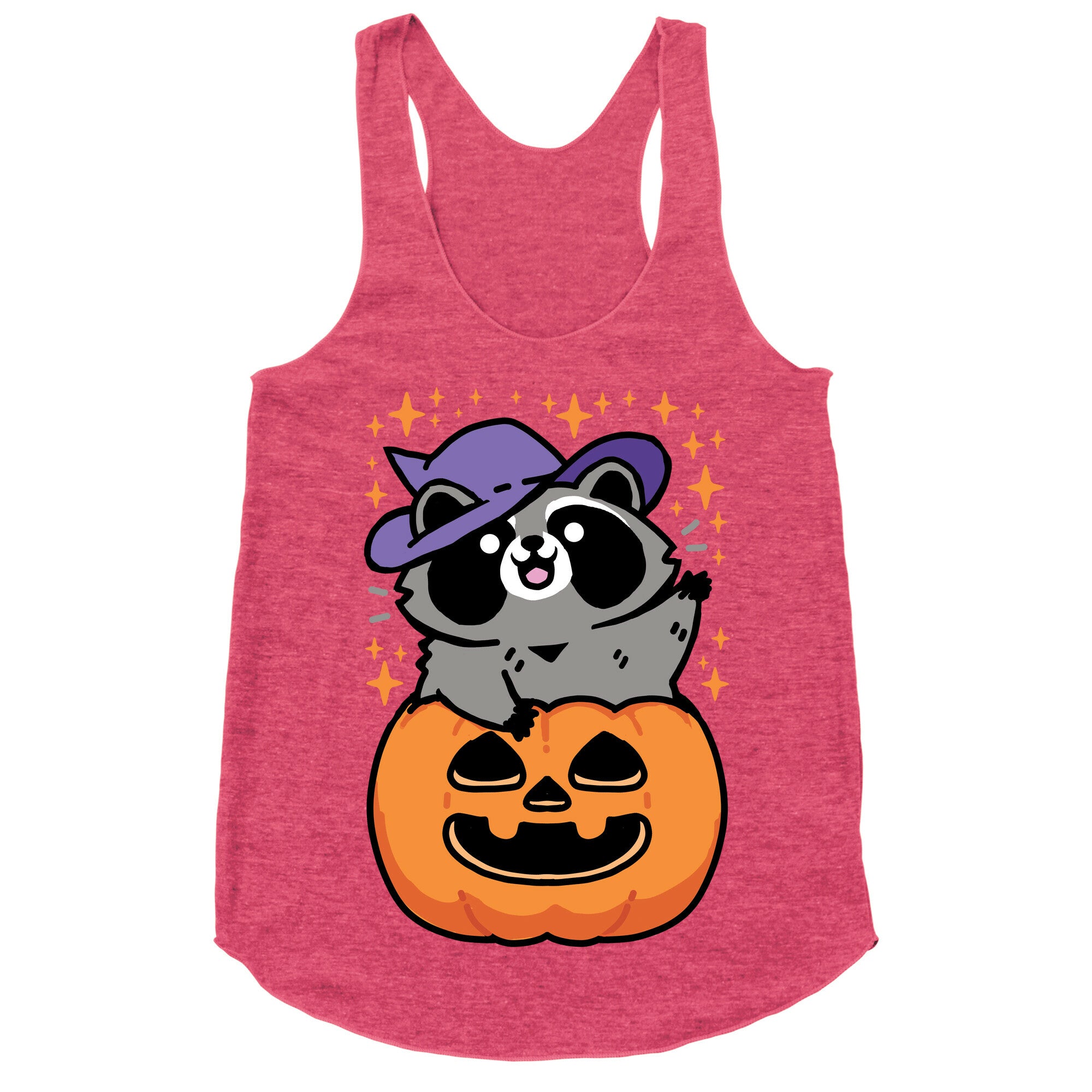 Cute Halloween Raccoon Racerback Tank