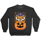 Cute Halloween Tiger Crewneck Sweatshirt