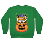 Cute Halloween Tiger Crewneck Sweatshirt