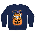 Cute Halloween Tiger Crewneck Sweatshirt