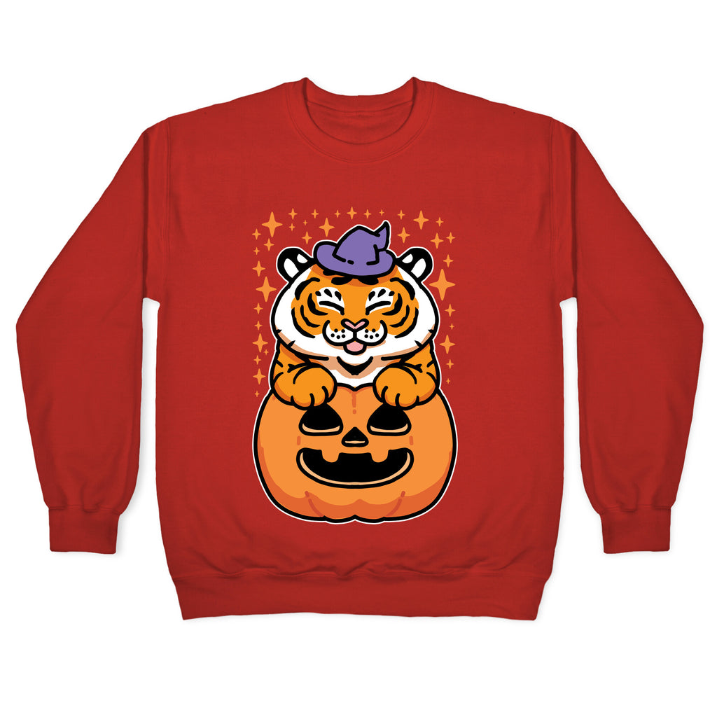 Cute Halloween Tiger Crewneck Sweatshirt