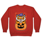 Cute Halloween Tiger Crewneck Sweatshirt