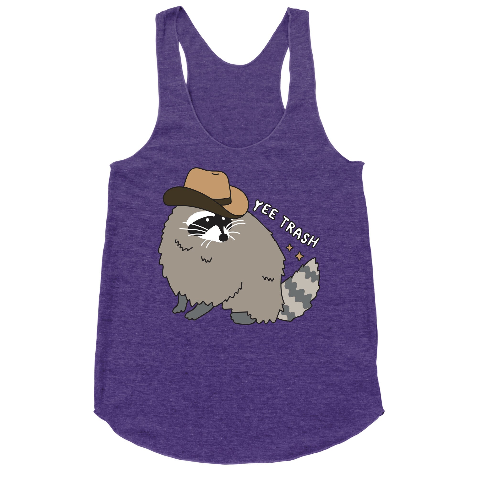 Yee Trash Cowboy Raccoon Racerback Tank